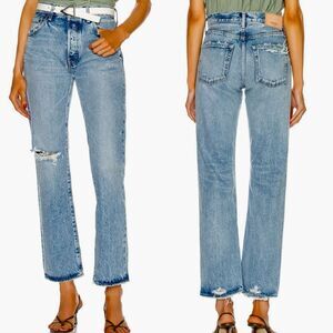 Moussy Straight Leg Light Wash Denim Hesperia Jeans size 24